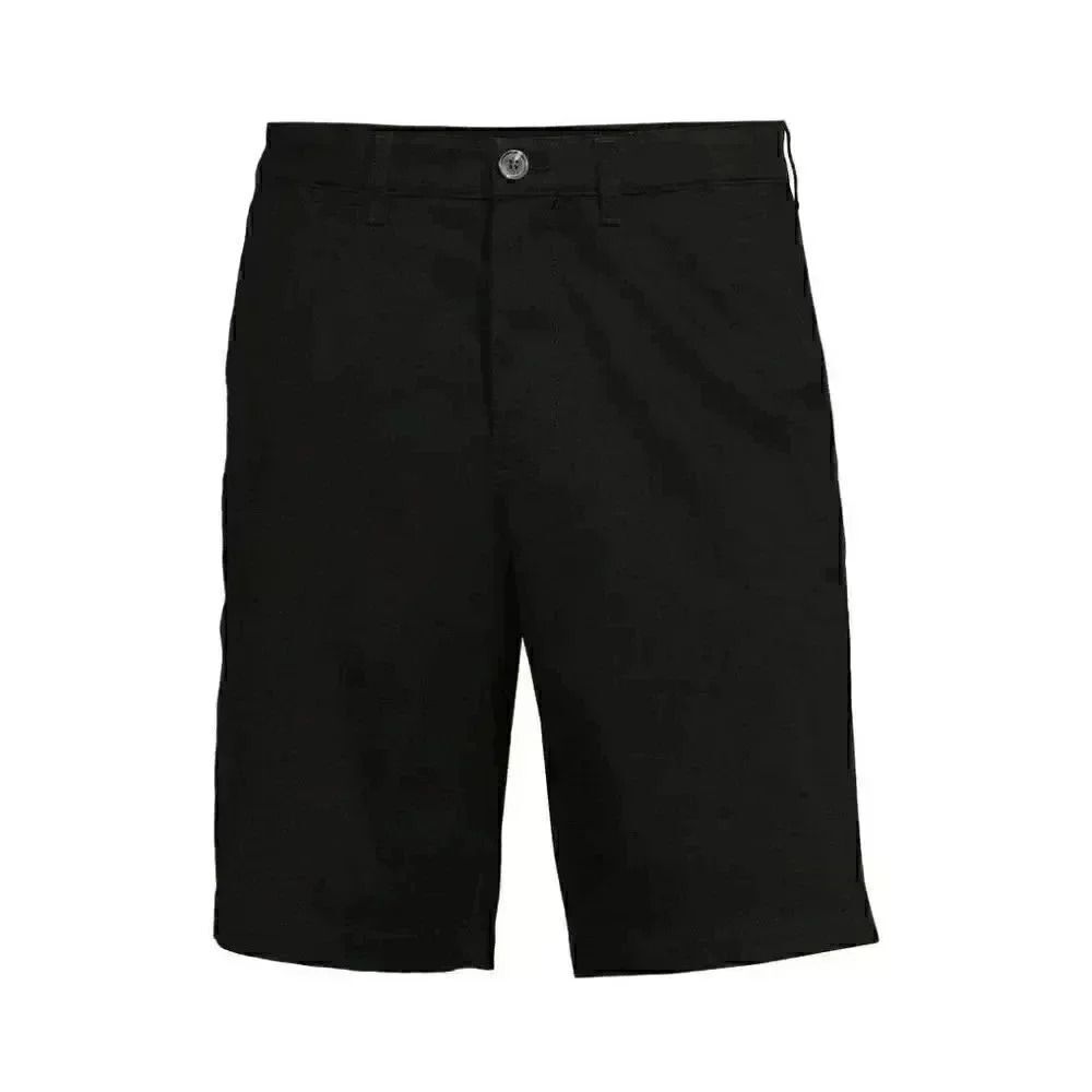 George Men's Black Soot Cotton/Spandex Flat Front Above the Knee Shorts NEW